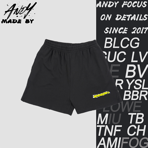 Tape-printed Lettering Shorts