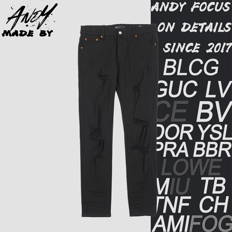 Slim-fit Long Pants With Worn-out Pockets