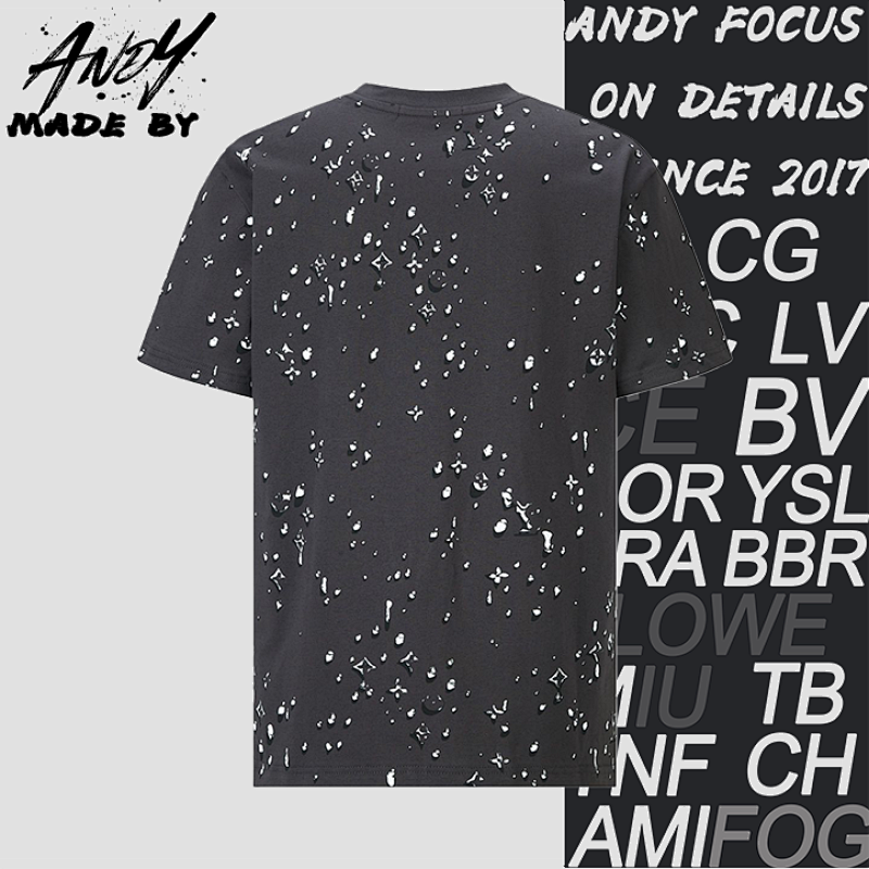 Louis Vuitton Printed Rhinestone Short-sleeved Shirt