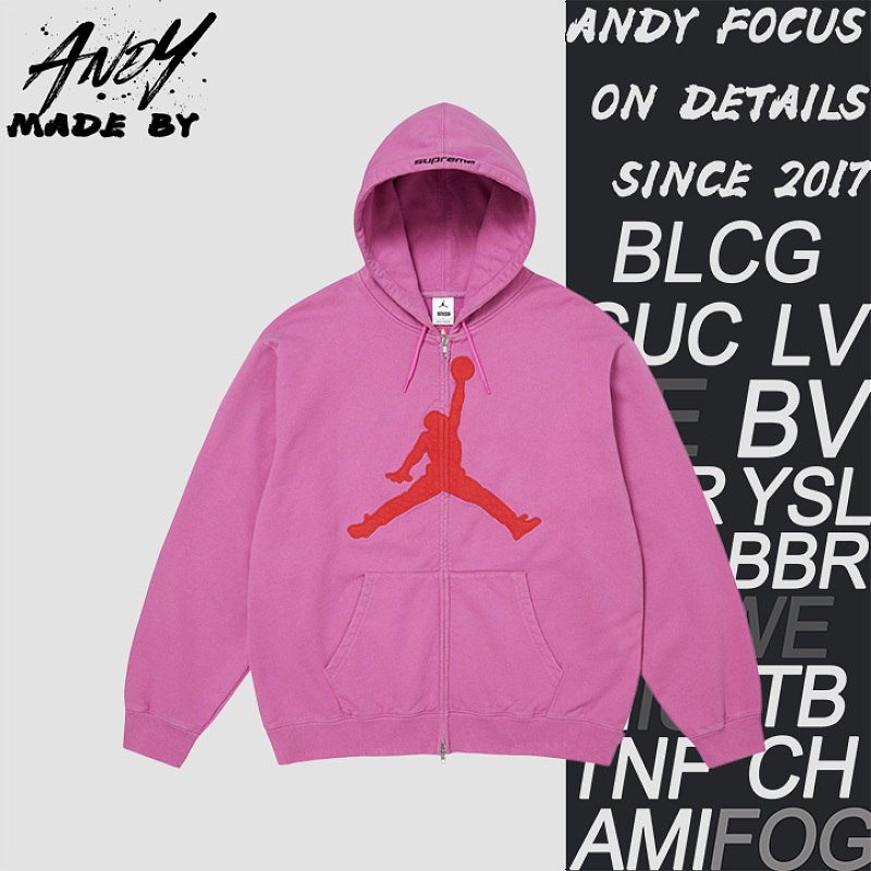 Supreme Zipper Flying Man Embroidered Hoodie