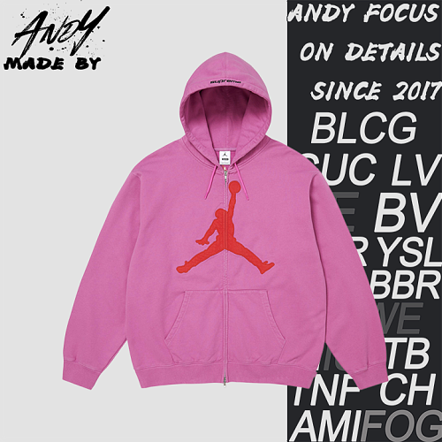Supreme Zipper Flying Man Embroidered Hoodie