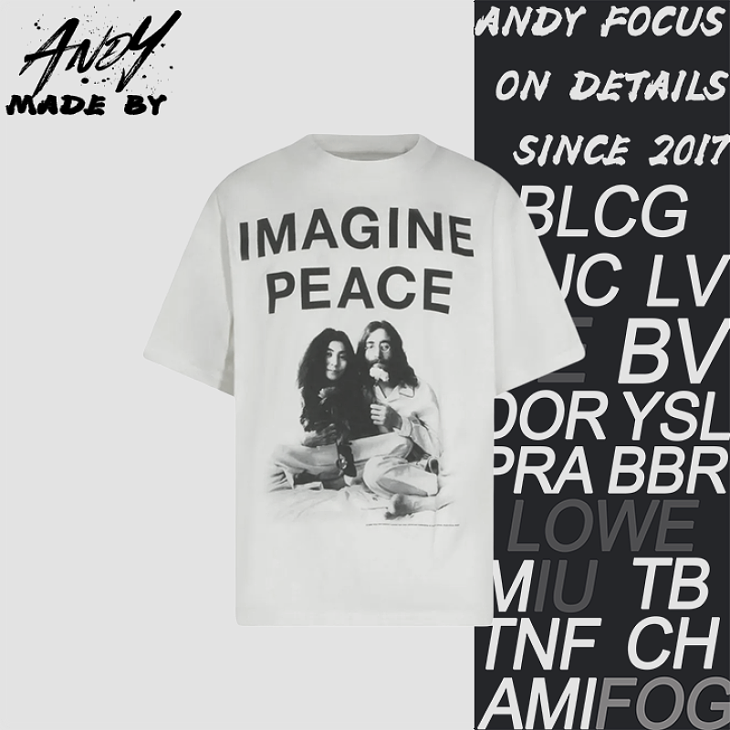 Short-sleeve T-shirt With Anti-war Peace Declaration Print