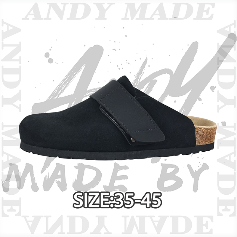 Birkenstock Baotou Velcro Slip-On Half Shoes Black