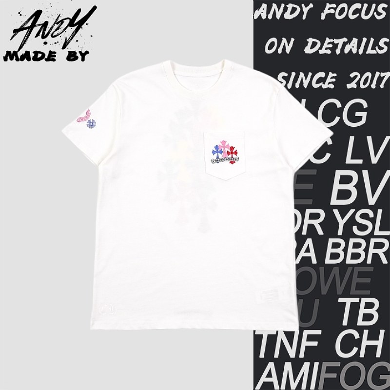 Two-tone Pocket Short Sleeve White