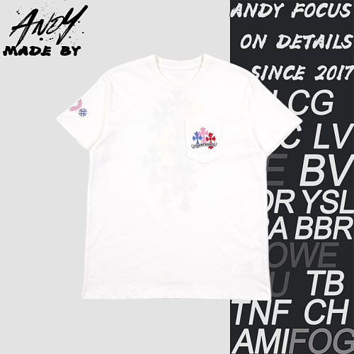 Two-tone Pocket Short Sleeve White