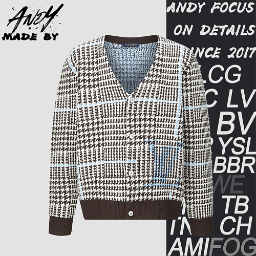 Louis Vuitton Houndstooth Jacquard Logo Cardigan