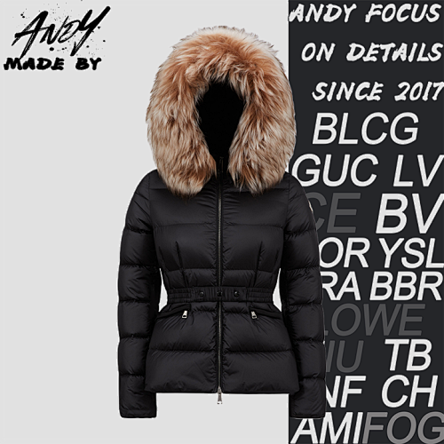 Removable Fox Fur Collar Waist-cinching Down Jacket
