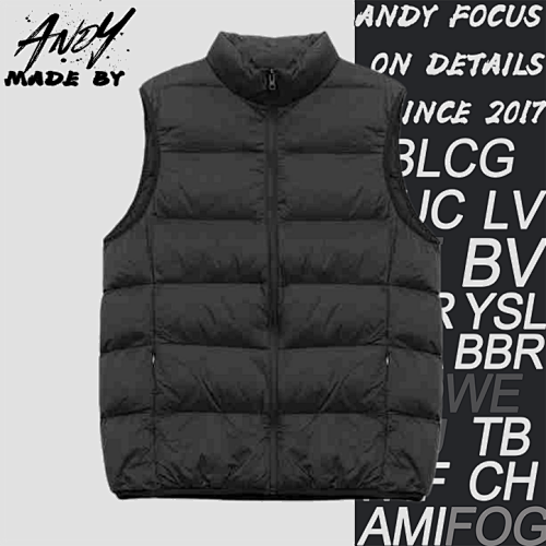 Back Collar Small Ring Logo Padded Vest