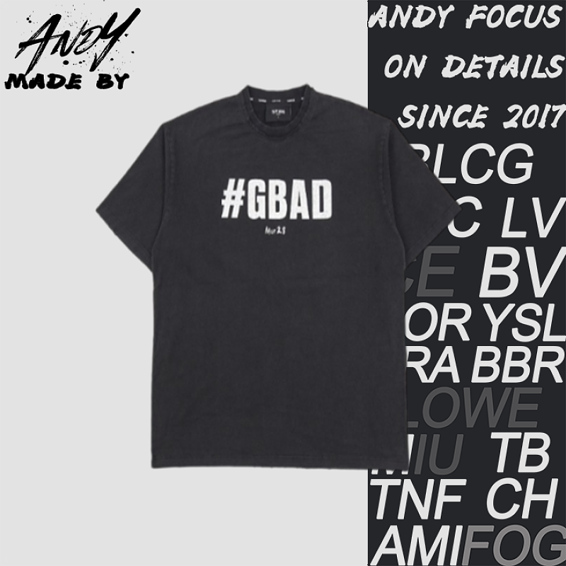 TW 25ss Gbad Letter Washed Print Short-Sleeve T-Shirt