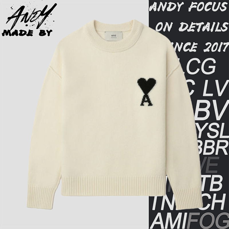 Heart-shaped Crew Neck Sweater