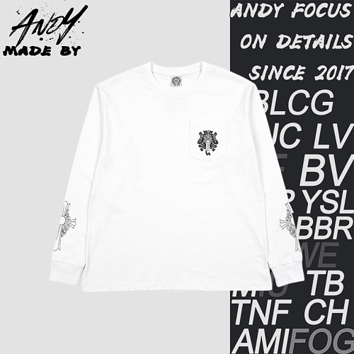Long-sleeve Pocket Vine Sword Printed Top