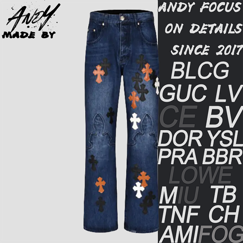 CH Chrome Hearts Limited Edition Flame Leather Jeans
