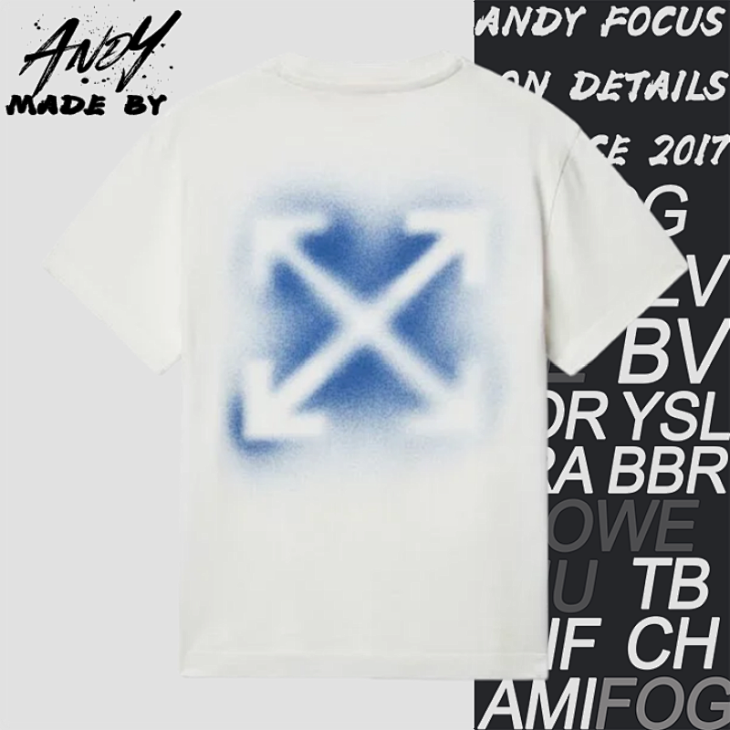 O FF Inkjet Arrow Print Short Sleeves