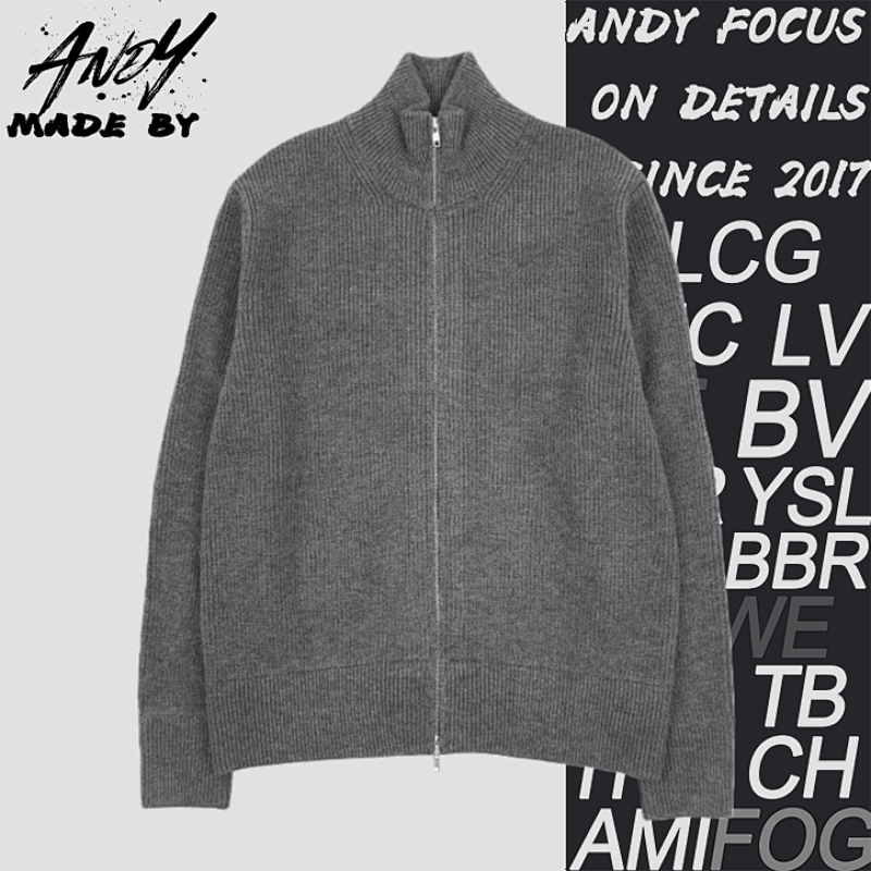 MM6 N54 Gray Cardigan With Stitched Back Corners