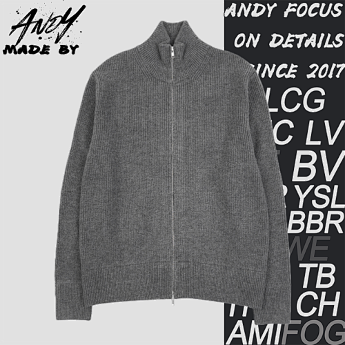 MM6 N54 Gray Cardigan With Stitched Back Corners
