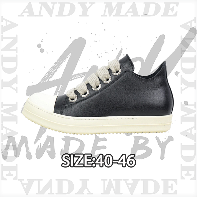 Low-top Thick-soled Black And White Fabric