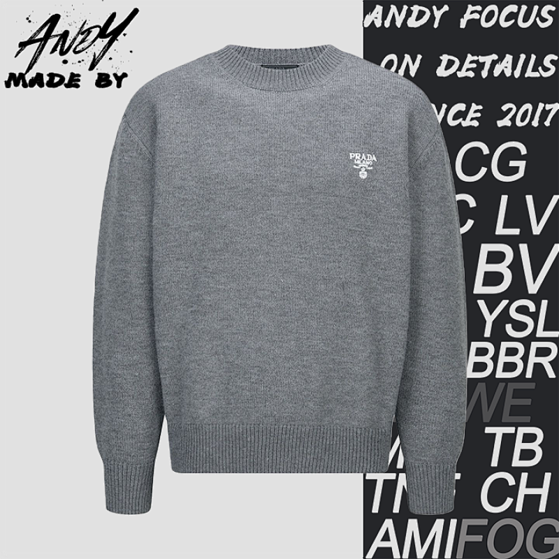 Embroidered Logo Wool Knit Pullover