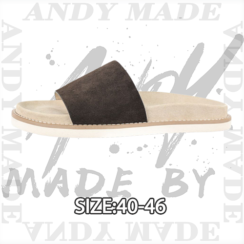 Off-White Suede Flip Flops Dark Brown