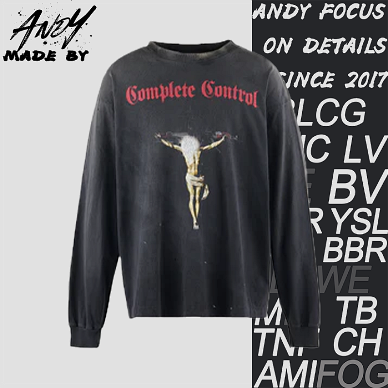 Gun Cross And Jesus Print Long-Sleeve Shirt