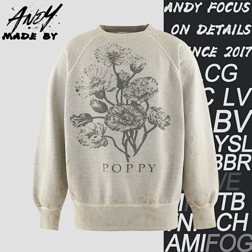 S M Distressed Print Crew Neck Sweatshirt