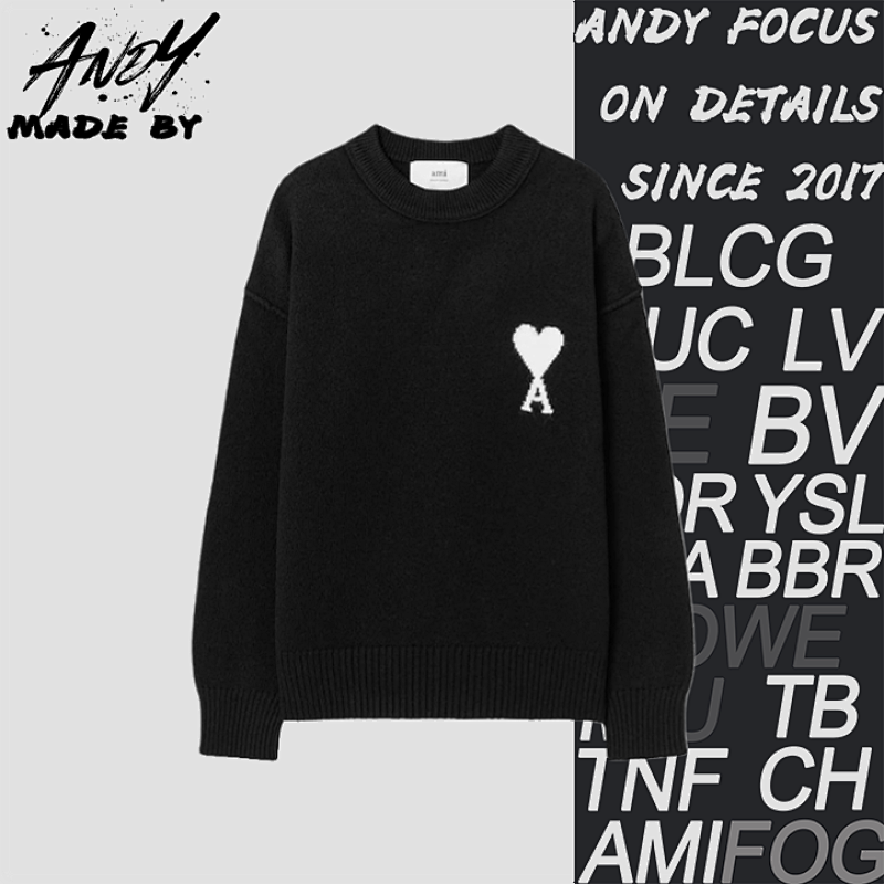 Black And White Jacquard Crew Neck Sweater