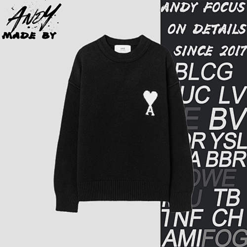 Black And White Jacquard Crew Neck Sweater