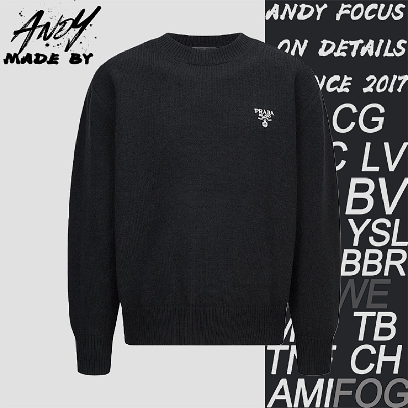 Embroidered Logo Wool Knit Pullover