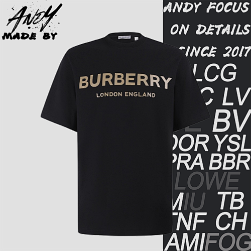 Burberry Letter Print Crew Neck Pullover Short Sleeve T-Shirt