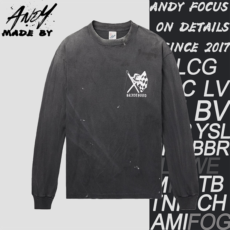 S M Skull Helmet Print Long Sleeve