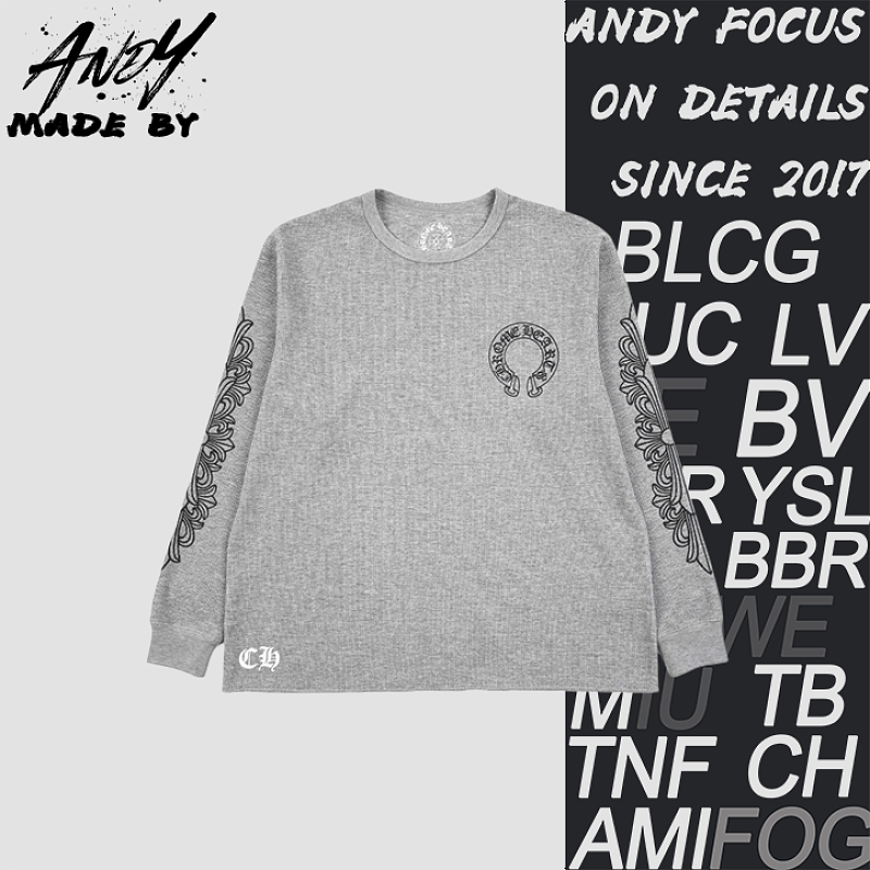 Waffle Grid Cross-arm Sanskrit Scroll Print Long Sleeve