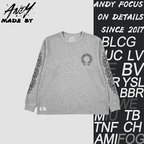 Waffle Grid Cross-arm Sanskrit Scroll Print Long Sleeve