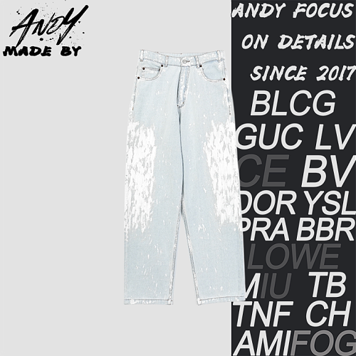 Five-pocket Straight-leg Jeans With A Paint Splatter Effect