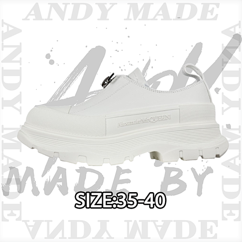 Alexander McQueen Platform Shoes With Thick Sole And Height-enhancing Leather Zipper
