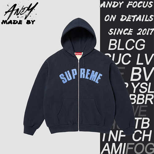 Supreme Applique Letter Embroidered Zipper Jacket