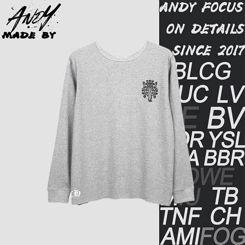 Waffle-pattern Long-sleeve With Front And Back Vine And Sword Print