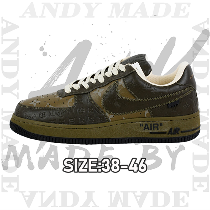 L V X Nike Air Force1Low Air Force Heavy Joint Brand Dark Green