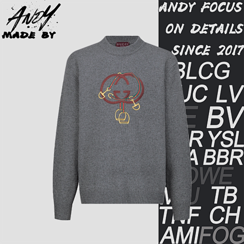 Year Red Lantern Double G Embroidered Knit Sweater