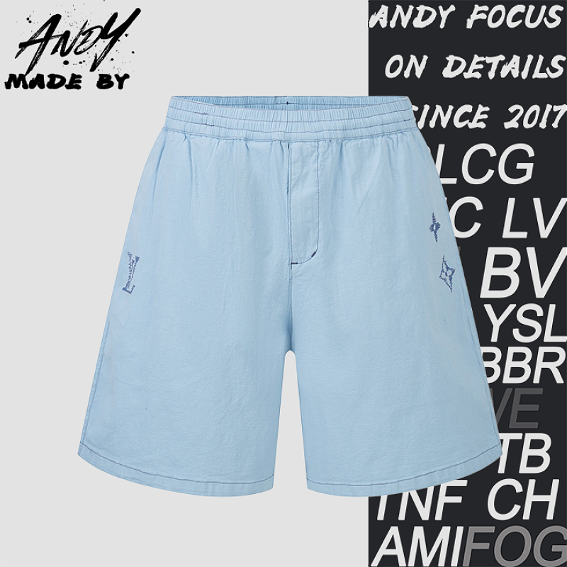 Louis Vuitton Embroidered Cotton Washed Shorts