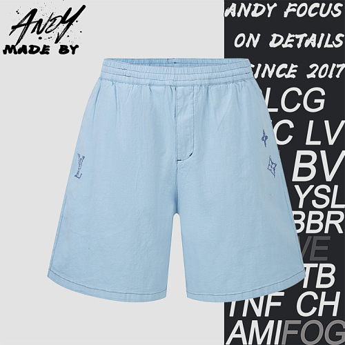 Louis Vuitton Embroidered Cotton Washed Shorts
