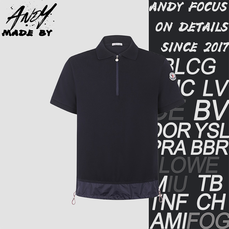 Short-Sleeve Half-Zip Polo Shirt With Logo Patch