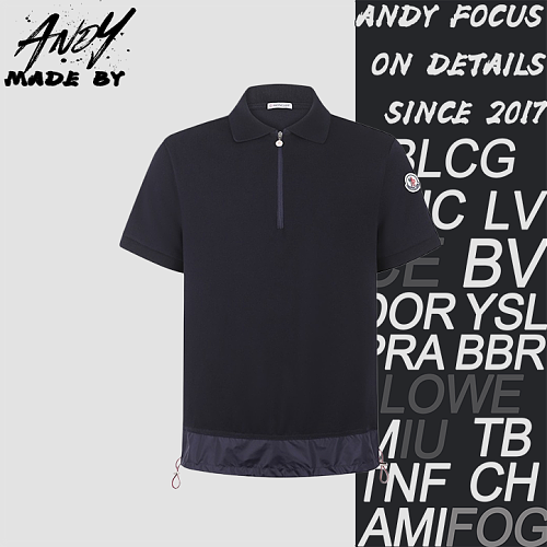 Short-Sleeve Half-Zip Polo Shirt With Logo Patch