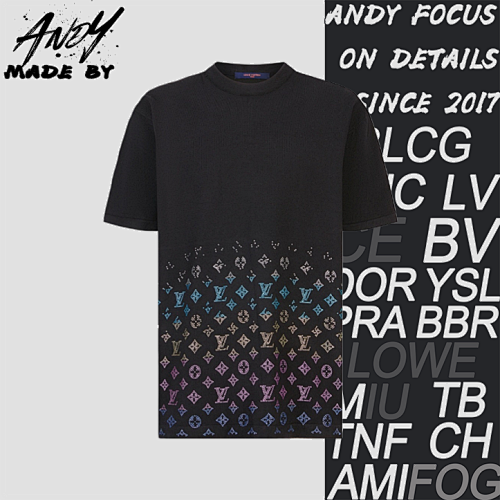 Louis Vuitton Rhinestone Knit Short-Sleeve T-Shirt