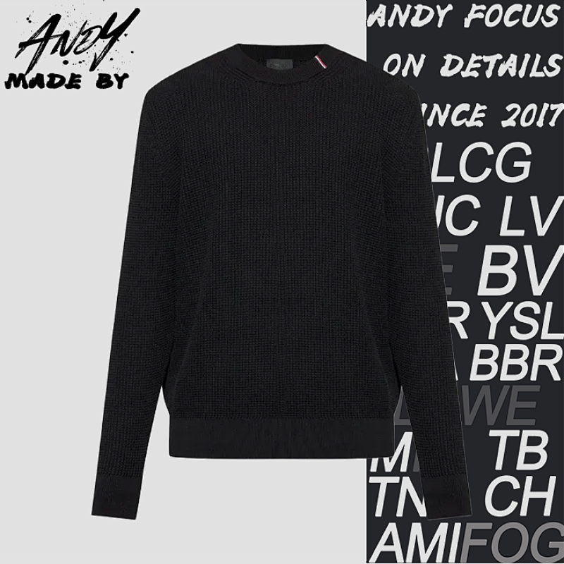 Tricolor Stripe Logo Sweater Crew Neck