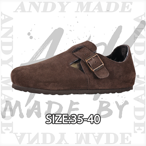 Birkenstock Brown Full-coverage Slip-on Shoes With Fur Trim