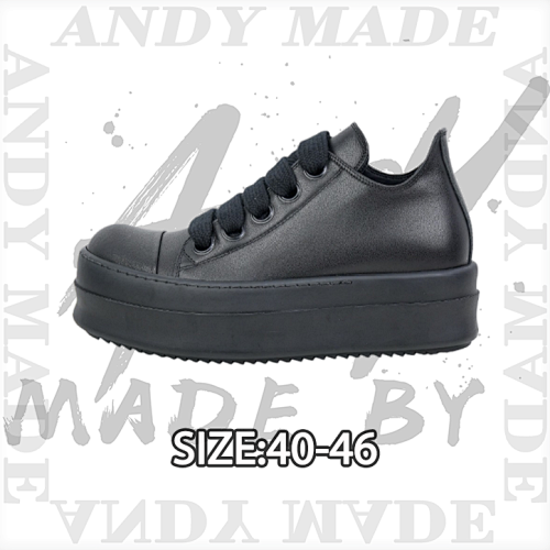 RO Low-Top Leather Thick-Soled Shoes