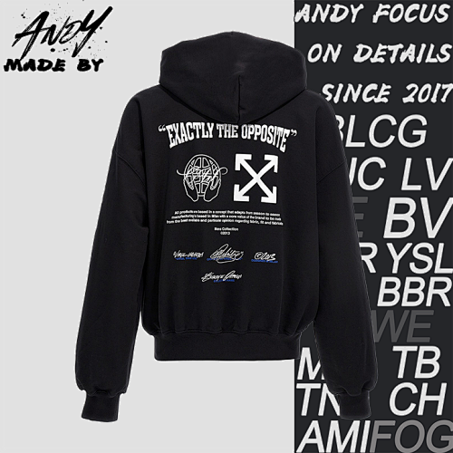 OF F Blue Arrow Earth Print Hoodie