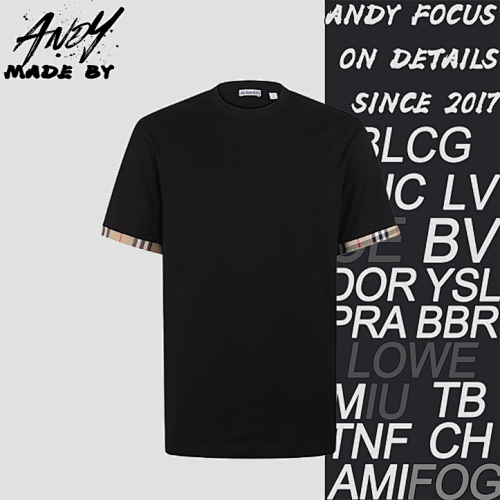 Burberry Plaid Color-blocked Crew Neck Short-sleeved T-shirt