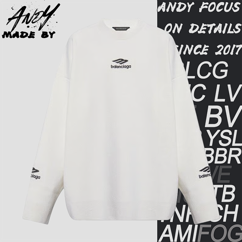 Balenciaga Blcg Embroidered Ski Crewneck Sweater
