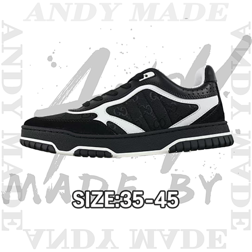 Gucci G Ucci Re-Web Leather SneakersLow-top All-match White Sports Sneakers