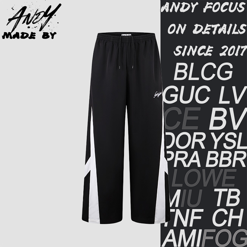 Tech Fabric Embroidered Loose Casual Pants